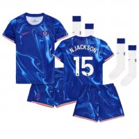 Echipament fotbal Chelsea Nicolas Jackson #15 Tricou Acasa 2024-25 pentru copii maneca scurta (+ Pantaloni scurti)